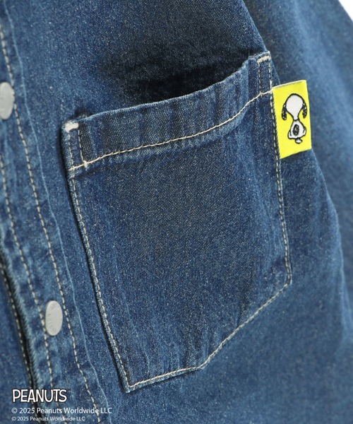 PEANUTS(ピーナッツ)の「【ピーナッツ75周年】×ブランシェス デニムシャツ(シャツ/ブラウス・キッズ・サックスブルー・110/100/120/130)」の5枚目の写真