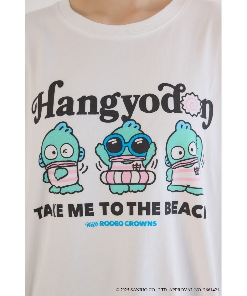 RODEO CROWNS WIDE BOWL（ロデオクラウンズワイドボウル）の「(サンリオキャラクターズ)ビーチハンギョドンTシャツ（Tシャツ/カットソー・レディース・ホワイト系その他/オフホワイト/ブラック/ライトブルー・FREE）」の5枚目の写真