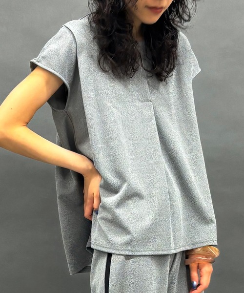 NICOLE white(ニコルホワイト)の「杢ジャガードプルオーバー(Tシャツ/カットソー・レディース・チャコール/グレー・FREE)」の5枚目の写真