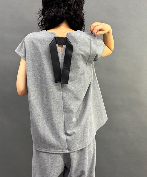 NICOLE white(ニコルホワイト)の「杢ジャガードプルオーバー(Tシャツ/カットソー・レディース・チャコール/グレー・FREE)」の12枚目の写真