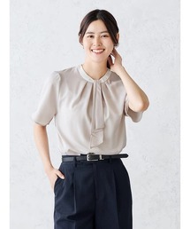 Perfect Suit FActory | プリーツボウタイブラウス オフホワイト/サックス/ベージュ(Tシャツ/カットソー)