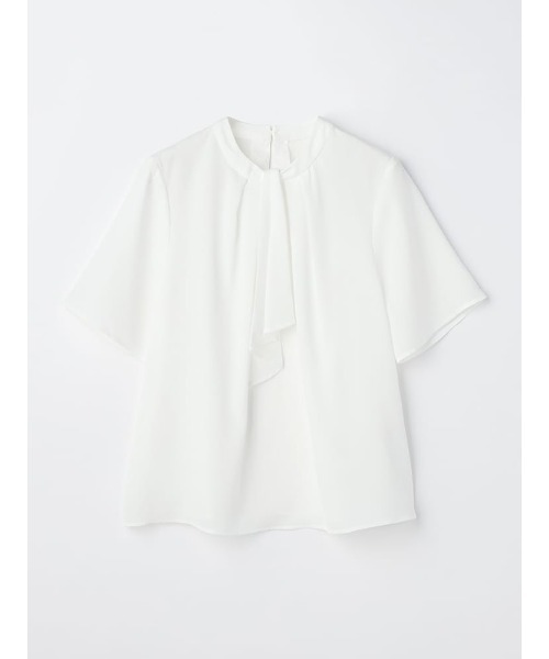 Perfect Suit FActory(パーフェクトスーツファクトリー)の「プリーツボウタイブラウス オフホワイト/サックス/ベージュ(Tシャツ/カットソー・レディース・ベージュ/サックスブルー/オフホワイト・M/L/S)」の18枚目の写真