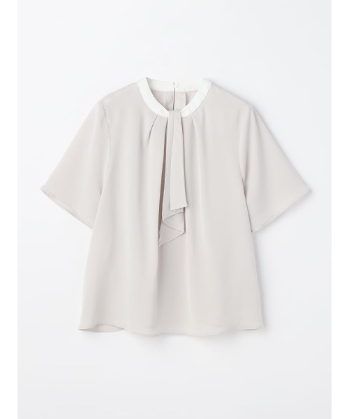 Perfect Suit FActory(パーフェクトスーツファクトリー)の「プリーツボウタイブラウス オフホワイト/サックス/ベージュ(Tシャツ/カットソー・レディース・ベージュ/サックスブルー/オフホワイト・M/L/S)」の20枚目の写真