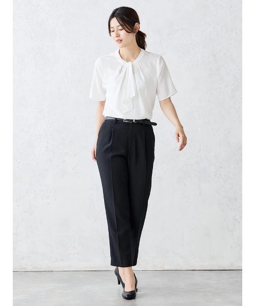 Perfect Suit FActory(パーフェクトスーツファクトリー)の「プリーツボウタイブラウス オフホワイト/サックス/ベージュ(Tシャツ/カットソー・レディース・ベージュ/サックスブルー/オフホワイト・M/L/S)」の17枚目の写真