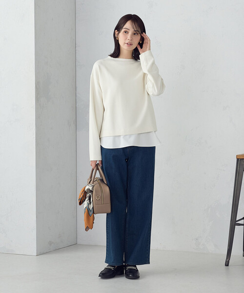 COMME CA ISM(コムサイズム)の「【セットアイテム】ボトルネックカットソー+タンクトップ(Tシャツ/カットソー・レディース・ネイビー/アイボリー/チャコール・MEDIUM/LARGE)」の4枚目の写真