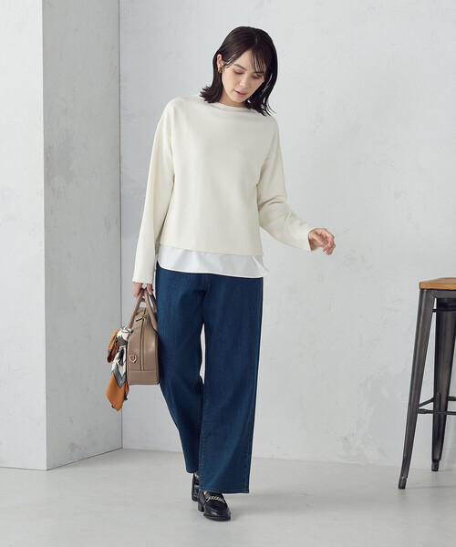 COMME CA ISM(コムサイズム)の「【セットアイテム】ボトルネックカットソー+タンクトップ(Tシャツ/カットソー・レディース・ネイビー/アイボリー/チャコール・MEDIUM/LARGE)」の5枚目の写真