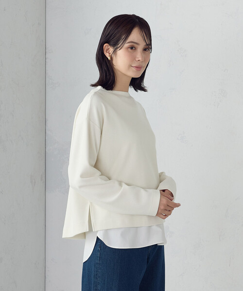 COMME CA ISM(コムサイズム)の「【セットアイテム】ボトルネックカットソー+タンクトップ(Tシャツ/カットソー・レディース・ネイビー/アイボリー/チャコール・MEDIUM/LARGE)」の6枚目の写真