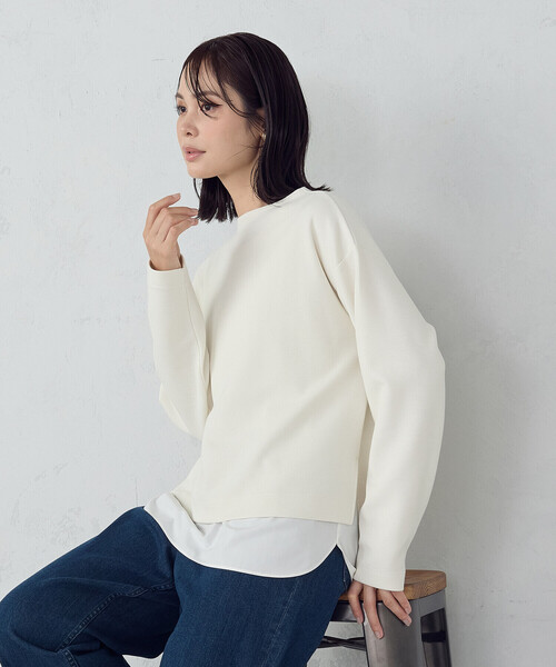 COMME CA ISM(コムサイズム)の「【セットアイテム】ボトルネックカットソー+タンクトップ(Tシャツ/カットソー・レディース・ネイビー/アイボリー/チャコール・MEDIUM/LARGE)」の7枚目の写真