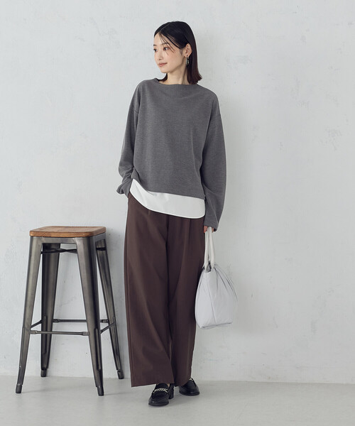 COMME CA ISM(コムサイズム)の「【セットアイテム】ボトルネックカットソー+タンクトップ(Tシャツ/カットソー・レディース・ネイビー/アイボリー/チャコール・MEDIUM/LARGE)」の9枚目の写真