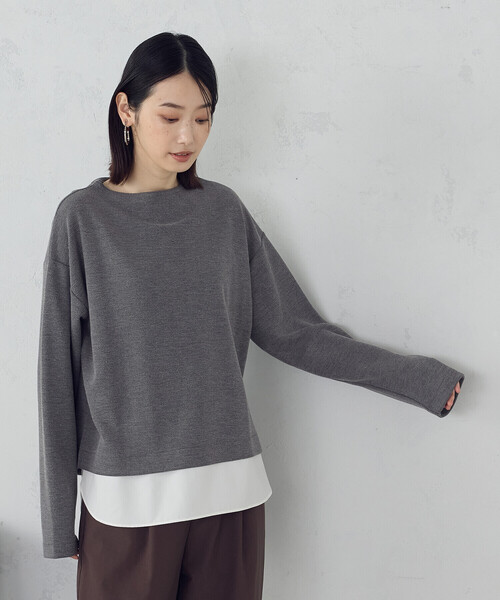 COMME CA ISM(コムサイズム)の「【セットアイテム】ボトルネックカットソー+タンクトップ(Tシャツ/カットソー・レディース・ネイビー/アイボリー/チャコール・MEDIUM/LARGE)」の10枚目の写真