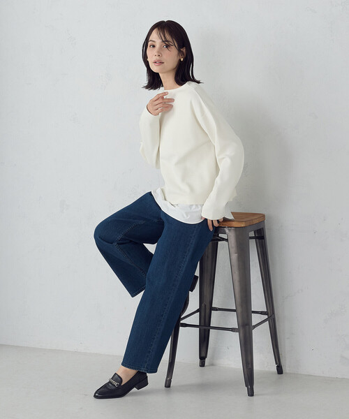 COMME CA ISM(コムサイズム)の「【セットアイテム】ボトルネックカットソー+タンクトップ(Tシャツ/カットソー・レディース・ネイビー/アイボリー/チャコール・MEDIUM/LARGE)」の2枚目の写真