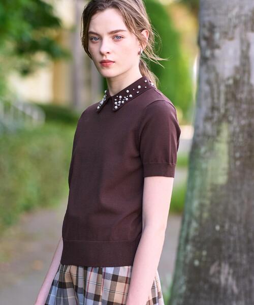 DRESSTERIOR（ドレステリア）の「【きれいめ／オンオフ】ビジューカラーニット（ニット/セーター・レディース・ブラウン系その他/ブラック系4・36/34/38）」の5枚目の写真