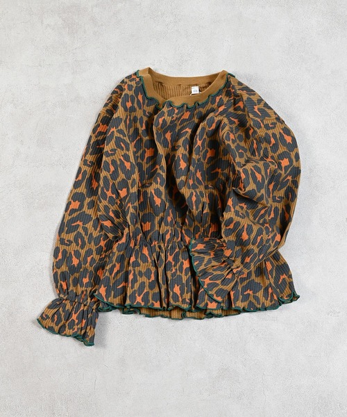 MARKEY'S(マーキーズ)の「総柄ワッフルペプラムカットソー(Tシャツ/カットソー・キッズ・杢グレー/レッド系その他/ブラウン系その他/ブラック系その他・150/140/130/120/110/100/90/80)」の15枚目の写真