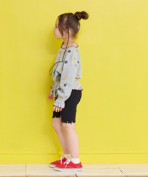 MARKEY'S(マーキーズ)の「総柄ワッフルペプラムカットソー(Tシャツ/カットソー・キッズ・杢グレー/レッド系その他/ブラウン系その他/ブラック系その他・150/140/130/120/110/100/90/80)」の11枚目の写真