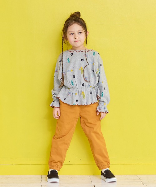 MARKEY'S(マーキーズ)の「総柄ワッフルペプラムカットソー(Tシャツ/カットソー・キッズ・杢グレー/レッド系その他/ブラウン系その他/ブラック系その他・150/140/130/120/110/100/90/80)」の13枚目の写真