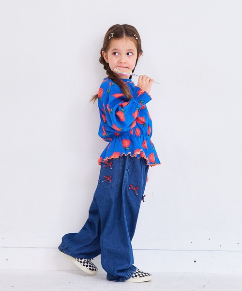 MARKEY'S(マーキーズ)の「総柄ワッフルペプラムカットソー(Tシャツ/カットソー・キッズ・杢グレー/レッド系その他/ブラウン系その他/ブラック系その他・150/140/130/120/110/100/90/80)」の20枚目の写真