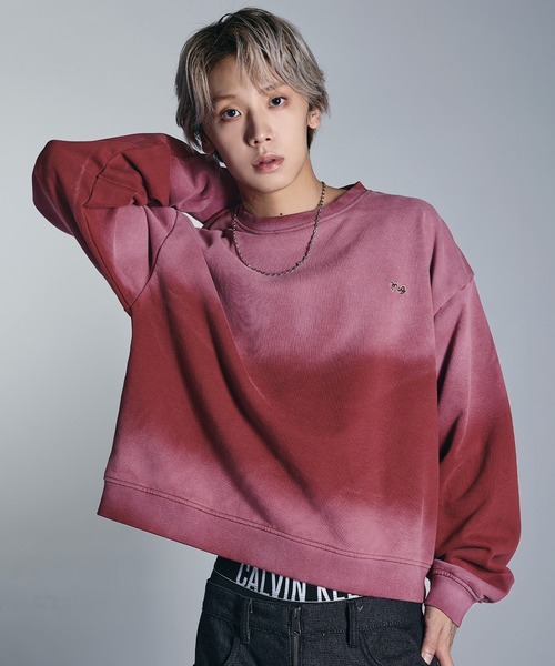 MSG（エムエスジー）の「サンフェードコンパクトクルーネックヘビーウェイトスウェット【UNISEX】（スウェット・メンズ・ブラック系/ブラウン/レッド/ブラック/ブルーグレー/ワイン/グレー/アッシュ・S/M/L/XL）」の7枚目の写真