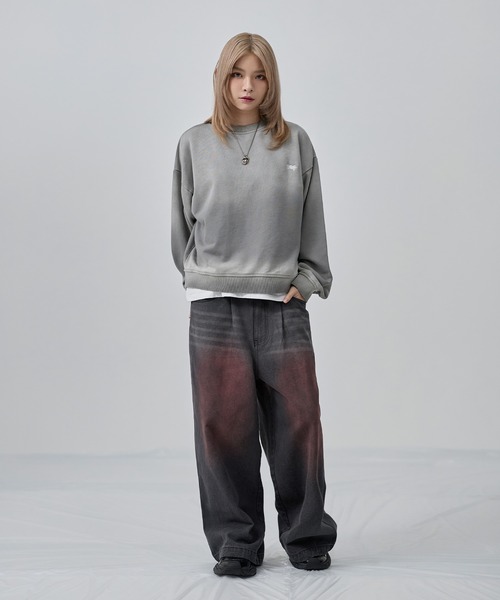 MSG（エムエスジー）の「サンフェードコンパクトクルーネックヘビーウェイトスウェット【UNISEX】（スウェット・メンズ・ブラック系/ブラウン/レッド/ブラック/ブルーグレー/ワイン/グレー/アッシュ・S/M/L/XL）」の15枚目の写真