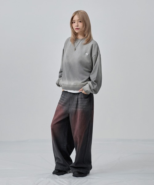 MSG（エムエスジー）の「サンフェードコンパクトクルーネックヘビーウェイトスウェット【UNISEX】（スウェット・メンズ・ブラック系/ブラウン/レッド/ブラック/ブルーグレー/ワイン/グレー/アッシュ・S/M/L/XL）」の17枚目の写真