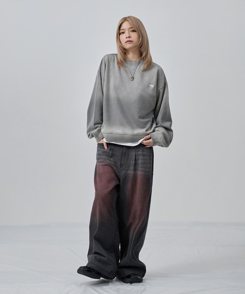 MSG（エムエスジー）の「サンフェードコンパクトクルーネックヘビーウェイトスウェット【UNISEX】（スウェット・メンズ・ブラック系/ブラウン/レッド/ブラック/ブルーグレー/ワイン/グレー/アッシュ・S/M/L/XL）」の14枚目の写真