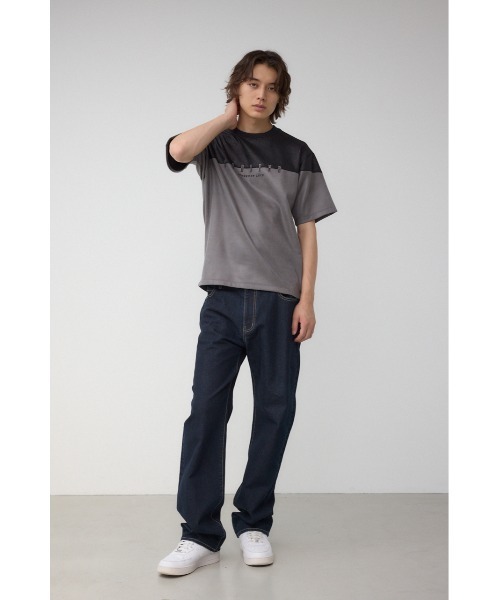 AZUL by moussy（アズールバイマウジー）の「フェイクスウェードパネル切替トップス（Tシャツ/カットソー・メンズ・ブラウン系その他/グレー系その他/ブルー系その他3・MEDIUM/LARGE）」の6枚目の写真