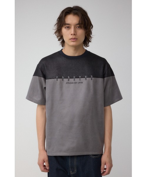 AZUL by moussy（アズールバイマウジー）の「フェイクスウェードパネル切替トップス（Tシャツ/カットソー・メンズ・ブラウン系その他/グレー系その他/ブルー系その他3・MEDIUM/LARGE）」の7枚目の写真
