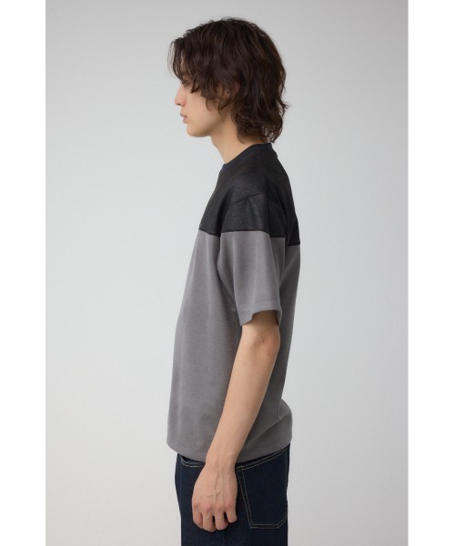 AZUL by moussy（アズールバイマウジー）の「フェイクスウェードパネル切替トップス（Tシャツ/カットソー・メンズ・ブラウン系その他/グレー系その他/ブルー系その他3・MEDIUM/LARGE）」の8枚目の写真