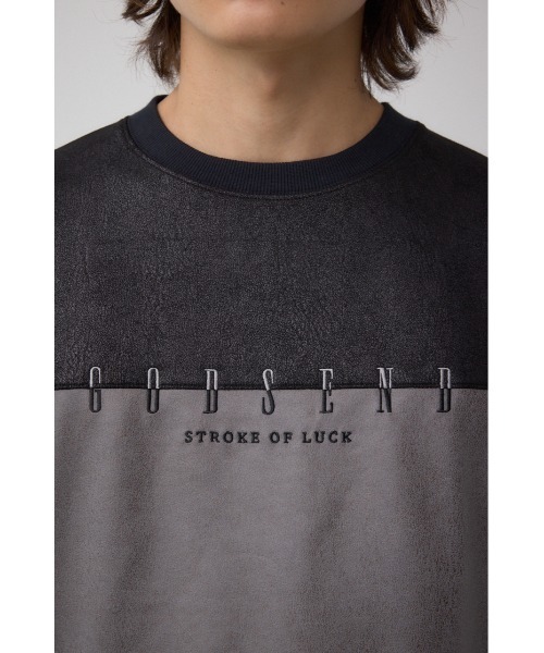 AZUL by moussy（アズールバイマウジー）の「フェイクスウェードパネル切替トップス（Tシャツ/カットソー・メンズ・ブラウン系その他/グレー系その他/ブルー系その他3・MEDIUM/LARGE）」の10枚目の写真