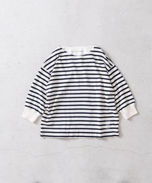 quadro（クオドロ）の「ドライ天竺ボーダー7分袖ボートネック（Tシャツ/カットソー）」