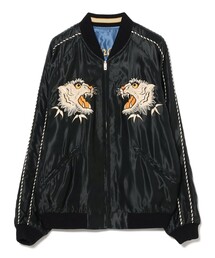 BEAMS BOY(r[X{[C)̃e[[m / Acetate Souvenir Jacket gWHITE TIGERh × gGOLD DRAGONh(u])