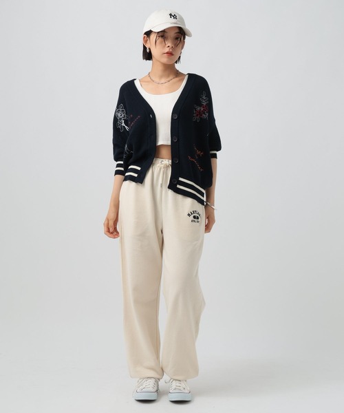 BAYFLOW（ベイフロー）の「落書きニットカーディガン（ニット/セーター・レディース・ネイビー/オフホワイト・FREE）」の9枚目の写真