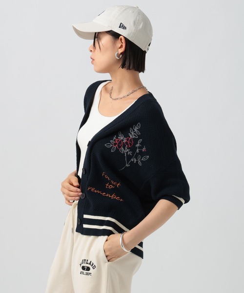 BAYFLOW（ベイフロー）の「落書きニットカーディガン（ニット/セーター・レディース・ネイビー/オフホワイト・FREE）」の12枚目の写真
