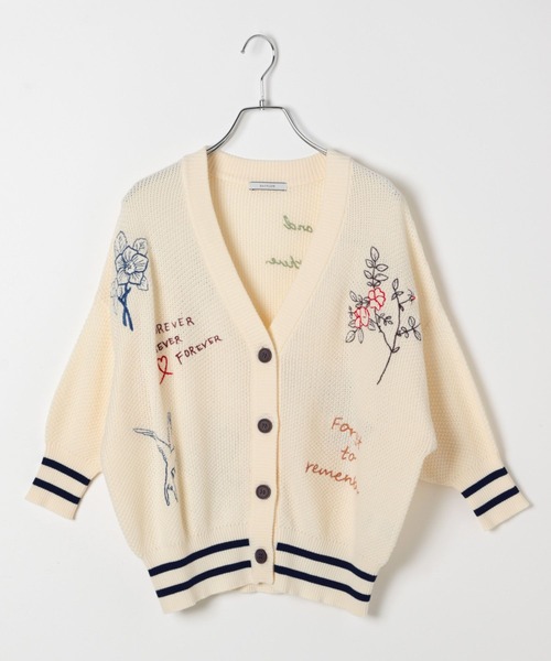 BAYFLOW（ベイフロー）の「落書きニットカーディガン（ニット/セーター・レディース・ネイビー/オフホワイト・FREE）」の15枚目の写真