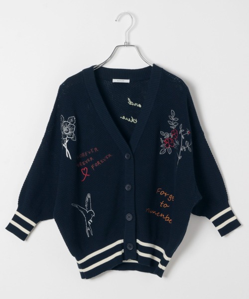 BAYFLOW（ベイフロー）の「落書きニットカーディガン（ニット/セーター・レディース・ネイビー/オフホワイト・FREE）」の16枚目の写真