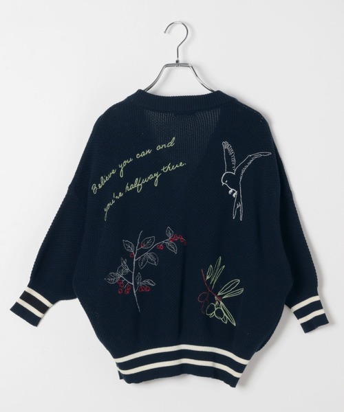 BAYFLOW（ベイフロー）の「落書きニットカーディガン（ニット/セーター・レディース・ネイビー/オフホワイト・FREE）」の18枚目の写真