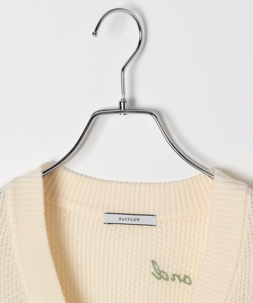 BAYFLOW（ベイフロー）の「落書きニットカーディガン（ニット/セーター・レディース・ネイビー/オフホワイト・FREE）」の19枚目の写真