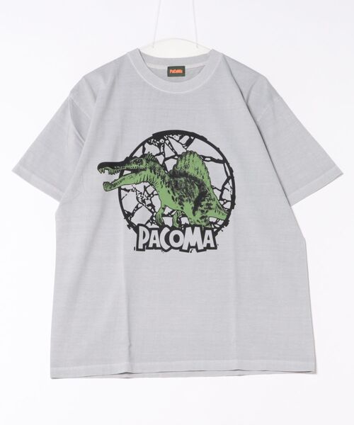 B.I.D.(ビーアイディー)の「《PaCoMa/パコマ》Spino saurus TEE (ADULT)(Tシャツ/カットソー・メンズ・ライトグレー/スミクロ/オフホワイト/サックスブルー・LARGE)」の3枚目の写真