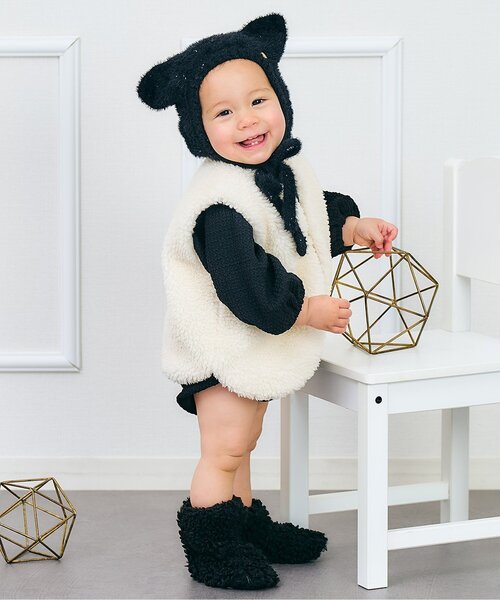 apres les cours（アプレレクール）の「ボアブーティ（ベビーシューズ/ベビーソックス・キッズ・アイボリー/ブラック・12）」の5枚目の写真