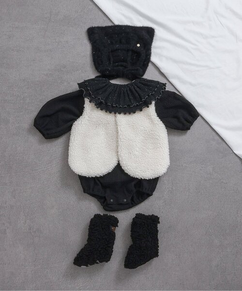 apres les cours（アプレレクール）の「ボアブーティ（ベビーシューズ/ベビーソックス・キッズ・アイボリー/ブラック・12）」の10枚目の写真