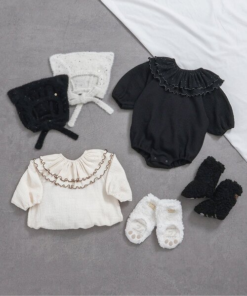 apres les cours（アプレレクール）の「ボアブーティ（ベビーシューズ/ベビーソックス・キッズ・アイボリー/ブラック・12）」の12枚目の写真