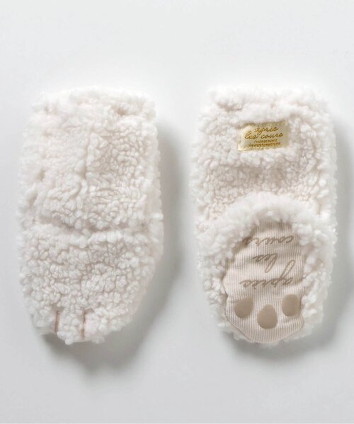 apres les cours（アプレレクール）の「ボアブーティ（ベビーシューズ/ベビーソックス・キッズ・アイボリー/ブラック・12）」の6枚目の写真