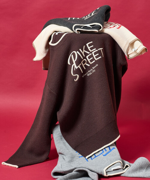 FREAK'S STORE(フリークスストア)の「配色ロゴ刺繍ニット 限定展開(ニット/セーター・レディース・ブラウン/グレー/オフホワイト/ピンク/チャコール・フリ-)」の1枚目の写真