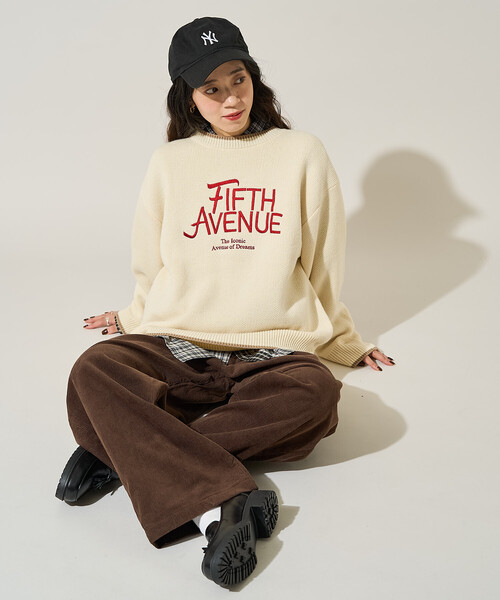 FREAK'S STORE(フリークスストア)の「配色ロゴ刺繍ニット 限定展開(ニット/セーター・レディース・ブラウン/グレー/オフホワイト/ピンク/チャコール・フリ-)」の22枚目の写真