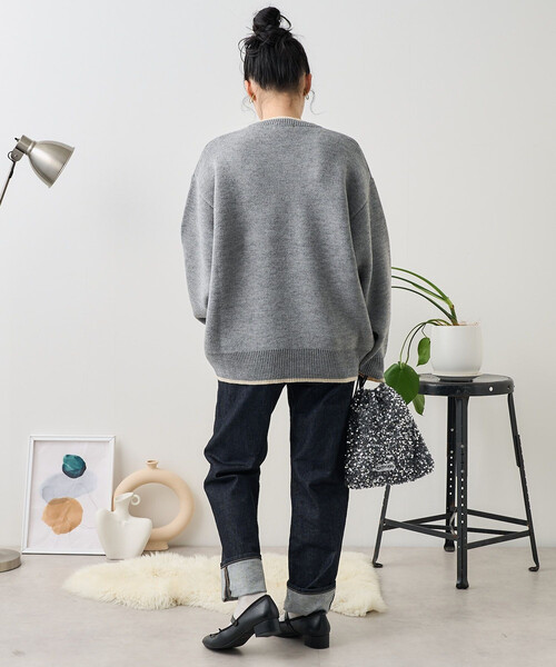FREAK'S STORE(フリークスストア)の「配色ロゴ刺繍ニット 限定展開(ニット/セーター・レディース・ブラウン/グレー/オフホワイト/ピンク/チャコール・フリ-)」の17枚目の写真