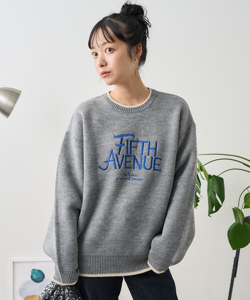 FREAK'S STORE(フリークスストア)の「配色ロゴ刺繍ニット 限定展開(ニット/セーター・レディース・ブラウン/グレー/オフホワイト/ピンク/チャコール・フリ-)」の18枚目の写真