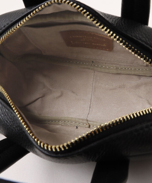 CHRISTIAN VILLA（クリスチャンヴィラ）の「【CHRISTIAN VILLA】シュリンクレザーミニハンドバッグ(Q56519)（ハンドバッグ・レディース・ダークブラウン/ブラック・ALL）」の5枚目の写真