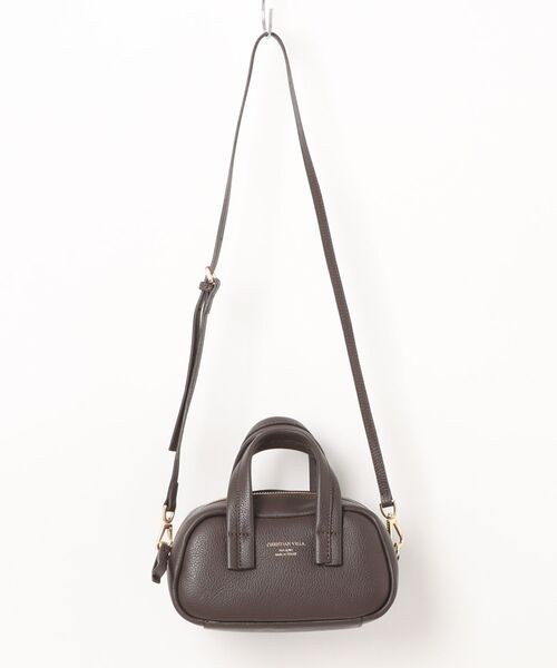 CHRISTIAN VILLA（クリスチャンヴィラ）の「【CHRISTIAN VILLA】シュリンクレザーミニハンドバッグ(Q56519)（ハンドバッグ・レディース・ダークブラウン/ブラック・ALL）」の8枚目の写真