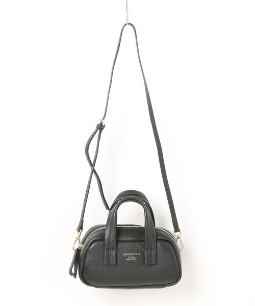 CHRISTIAN VILLA（クリスチャンヴィラ）の「【CHRISTIAN VILLA】シュリンクレザーミニハンドバッグ(Q56519)（ハンドバッグ・レディース・ダークブラウン/ブラック・ALL）」の7枚目の写真