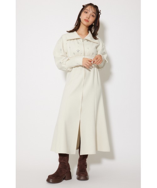 rienda(リエンダ)の「フラワーモチーフスウェットワンピース 秋服 冬服(ワンピース・レディース・ライトブラック/アイボリー/ライトブルー・SMALL/MEDIUM)」の19枚目の写真