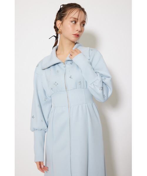 rienda(リエンダ)の「フラワーモチーフスウェットワンピース 秋服 冬服(ワンピース・レディース・ライトブラック/アイボリー/ライトブルー・SMALL/MEDIUM)」の13枚目の写真